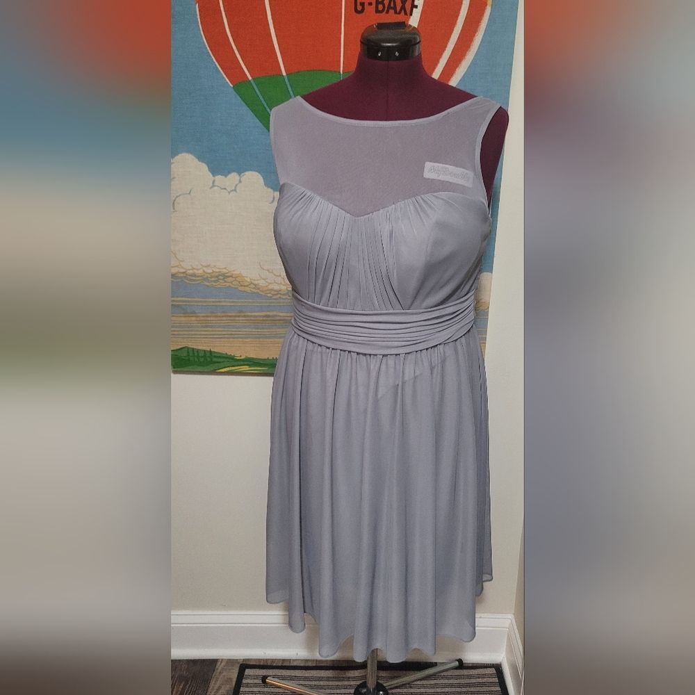 David's Bridal Bridesmaid Dress Party Formal Gray Women's 16 *Flawed